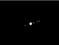 Jupiter and its 4 largest moons in binoculars